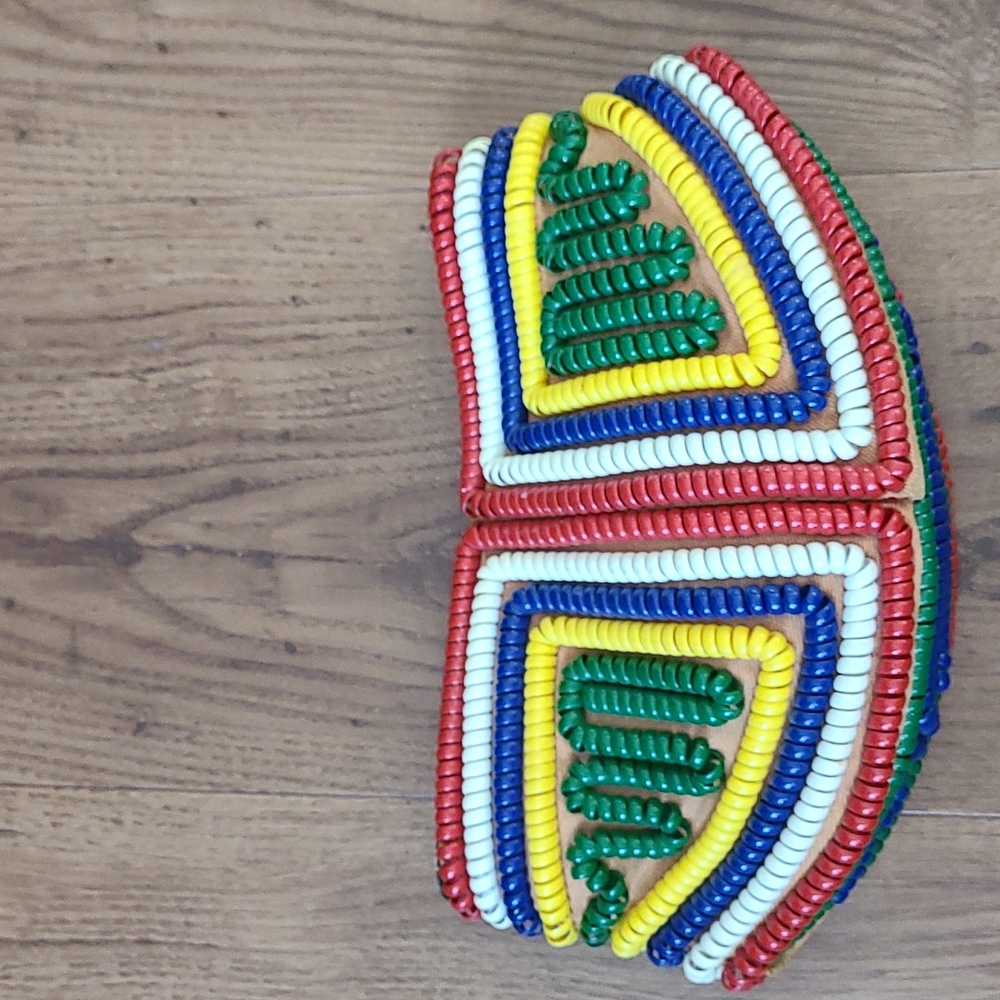 Colorful, vintage telephone cord purse